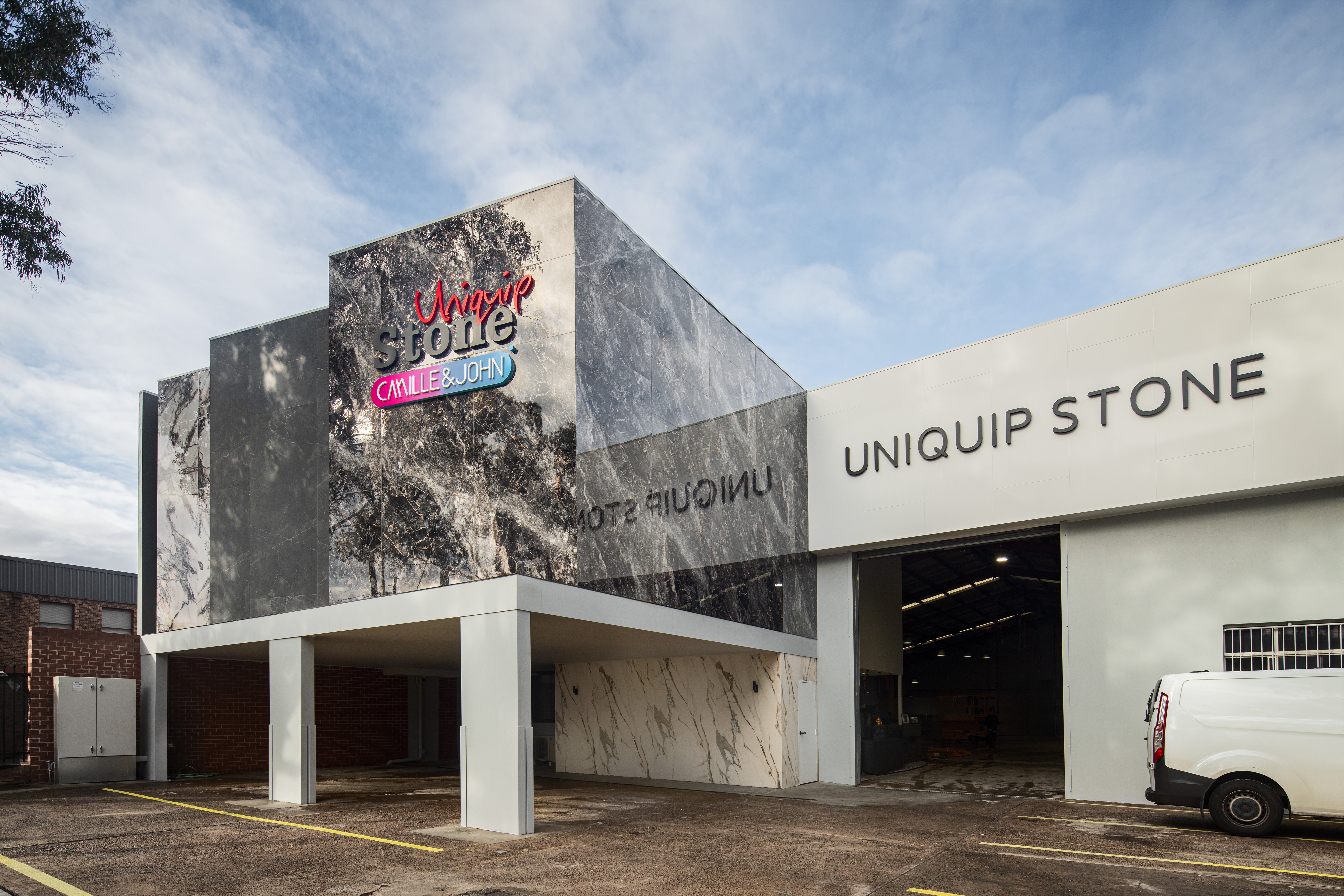 Factory exterior facade