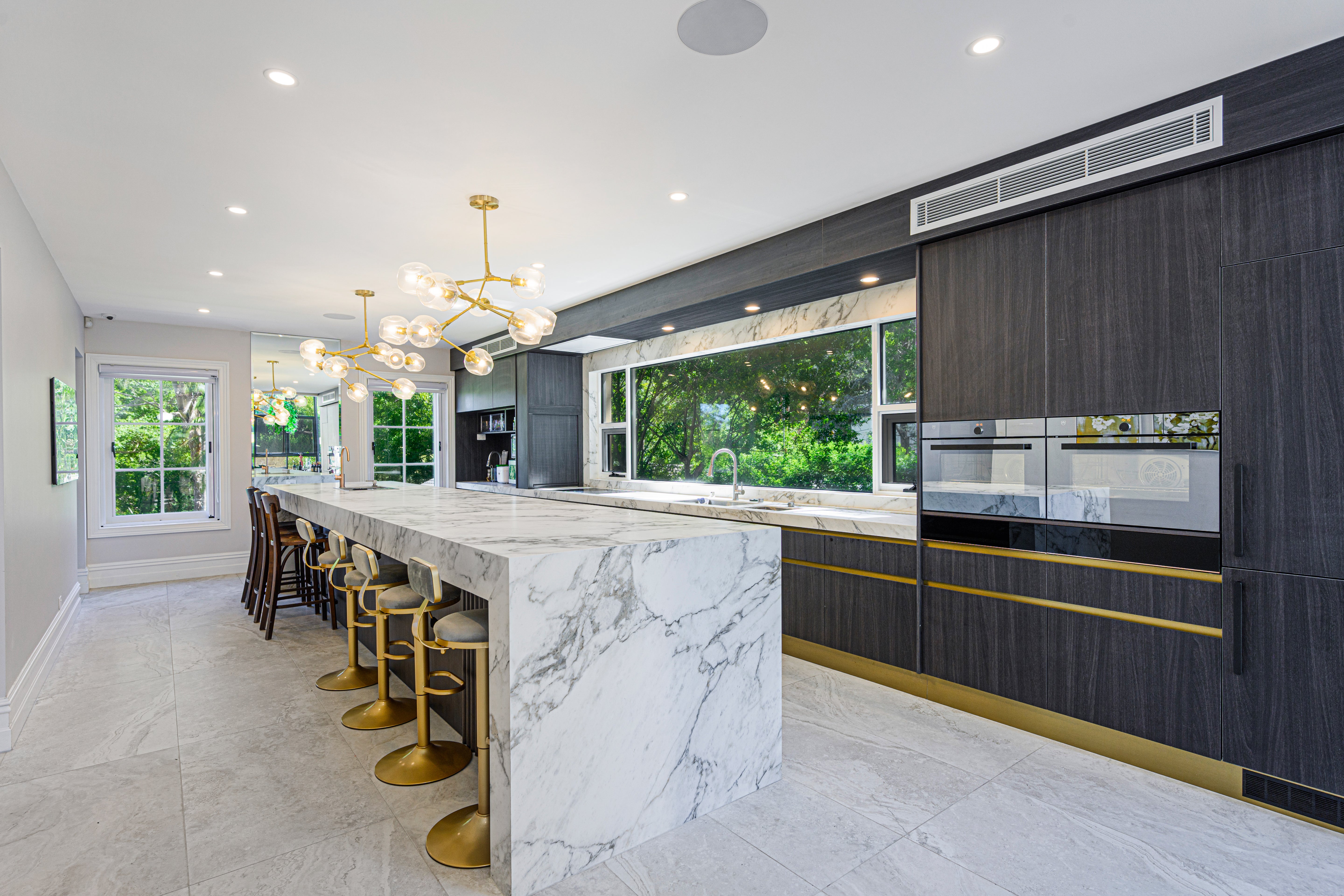 Full Kitchen White Black Gold