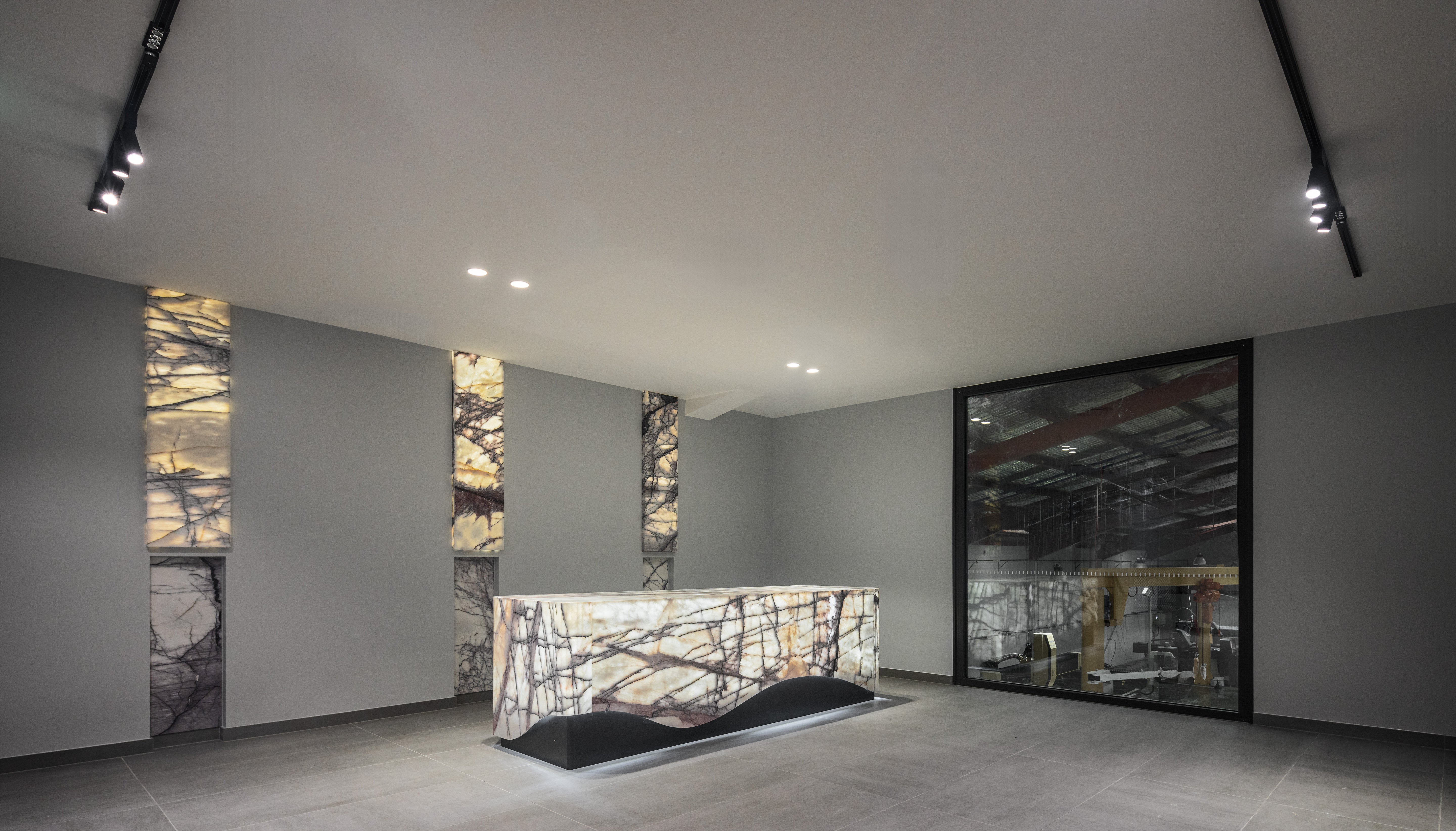 The meeting room on the second floor of the Uniquip Stone factory.